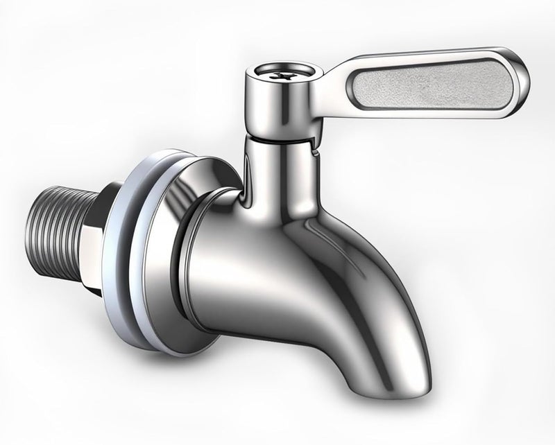 CbeeSo Beverage Spigot Beverage Dispenser Spigot Replacement Glass jar and Beverage Dispenser Stainless Steel Spigot, Stainless Steel Faucet for Lead-Free Water Dispenser, fits 5/8 inch Opening. - Image 1